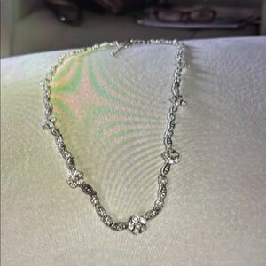 JTV Silver Floral Necklace